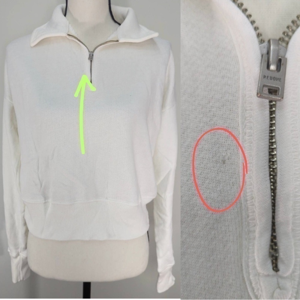 Re/Done Levis 70s Half Zip Off White Sweater - image 7